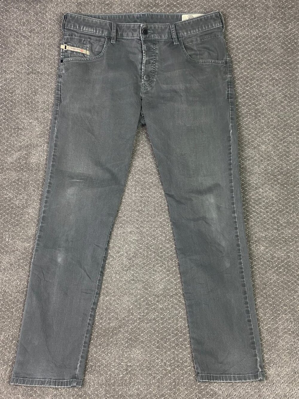 Diesel D-Bazer Tapered Jeans Mens 34x32 fits 36x32 Gray Stretch